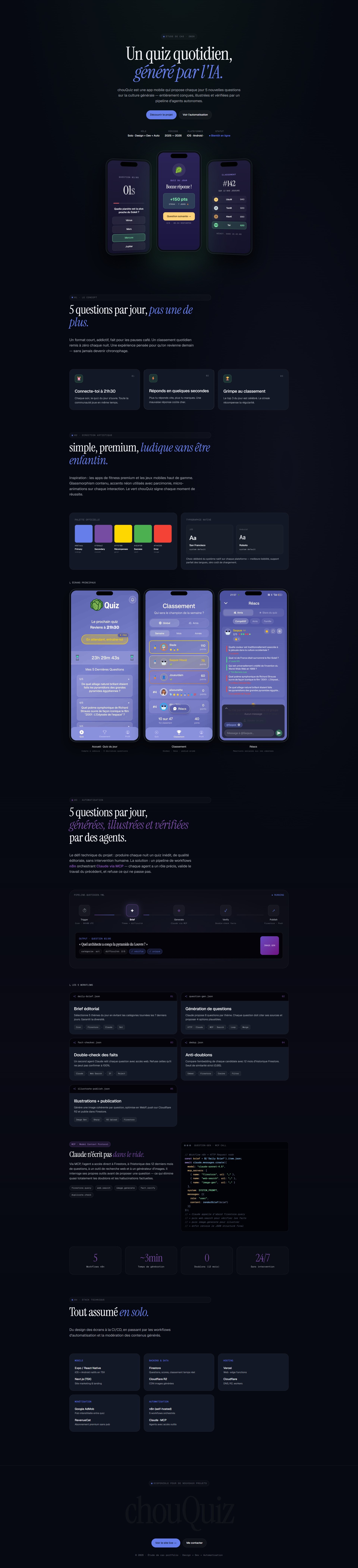 ChouQuiz - App mobile de quiz quotidien (iOS/Android)