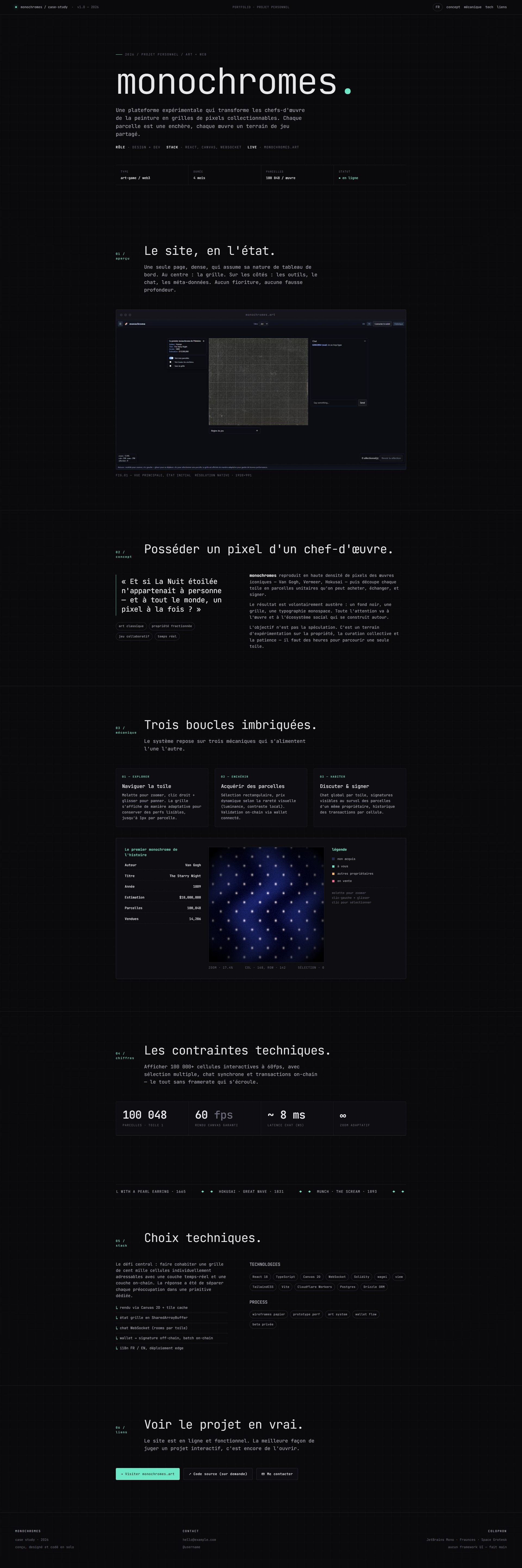Monochromes - Plateforme expérientielle art / pixel-art