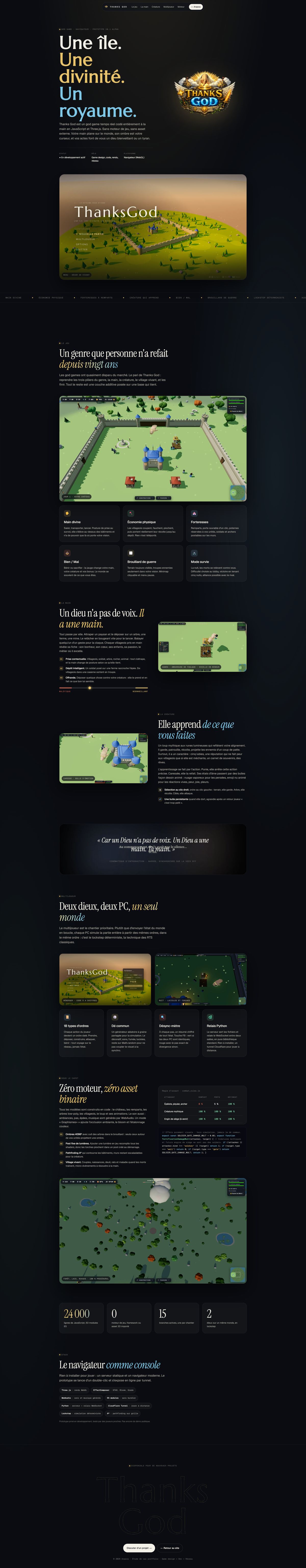Thanks God - God game RTS dans le navigateur en Three.js
